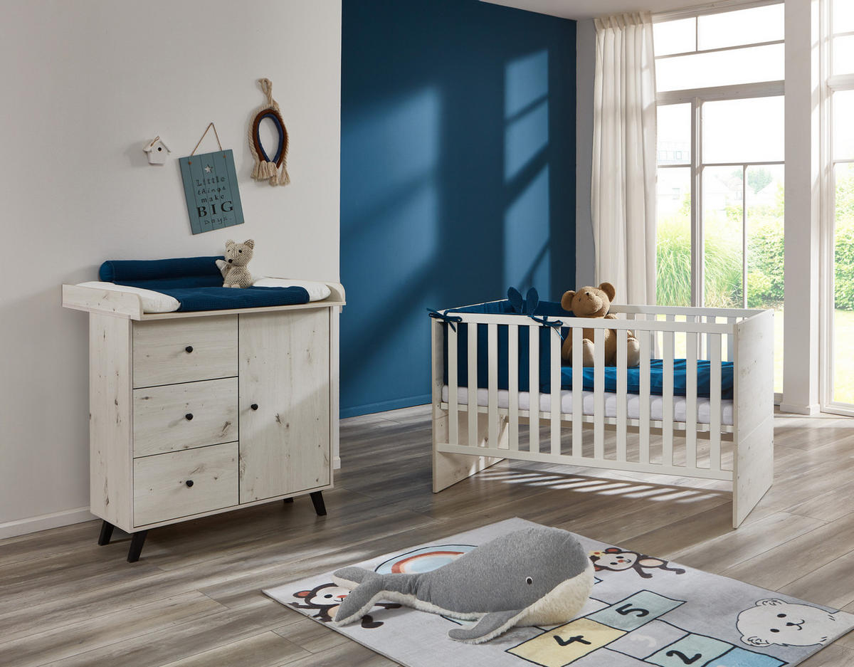 BABYBETT Lavea 70 x 140 cm höhenverstellbar - Weiß, Holzwerkstoff (70/140cm) - arthur berndt