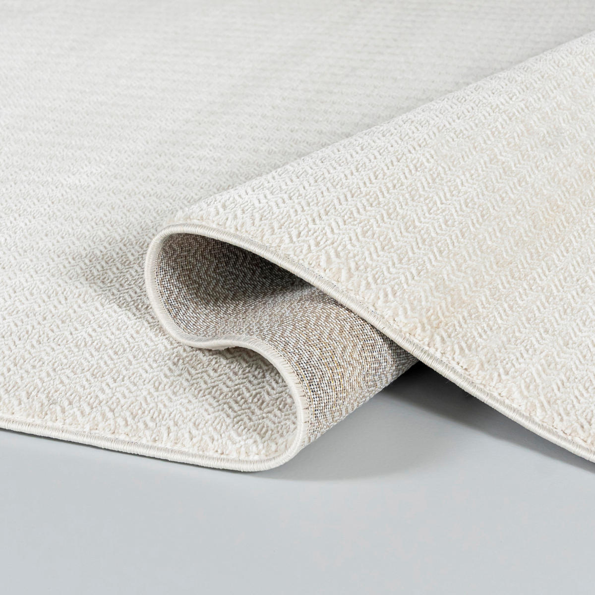 TEPPICH Weiß Modern Geometrisch - Rechteckig Minimalistisch - 250 x 350 cm - Creme/Weiß, Textil (250/350cm) - Mazovia