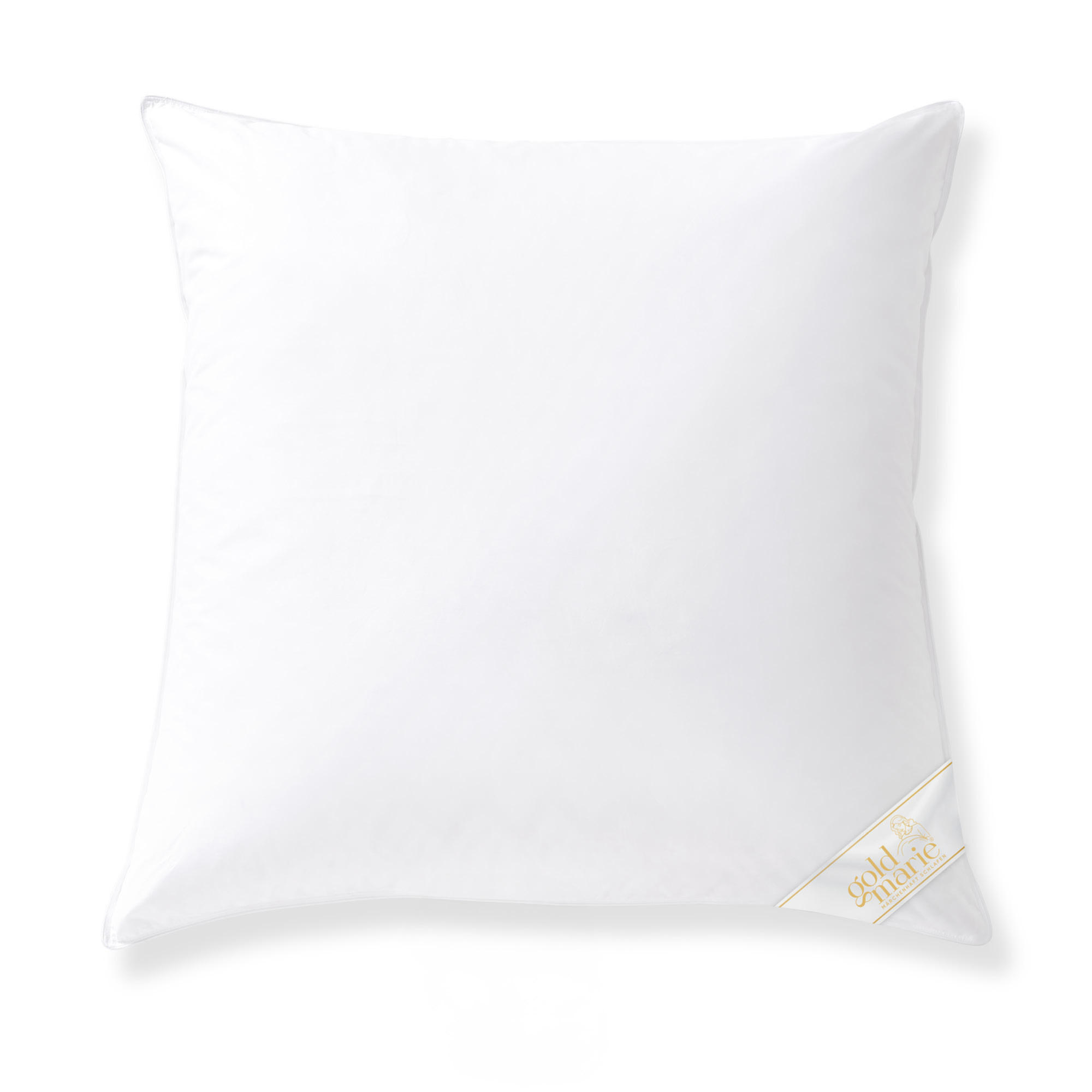 DAUNENKOPFKISSEN MARIE Entendaunen fest - Weiß, Naturmaterialien/Textil (80/80cm) - Goldmarie 