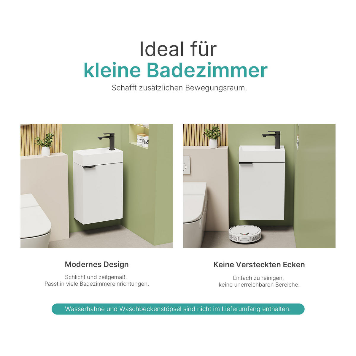 WASCHTISCHKOMBI Weiß 41,7/24/64,6 cm - Weiß, Holzwerkstoff (41.7/64.6/24cm) - EMKE