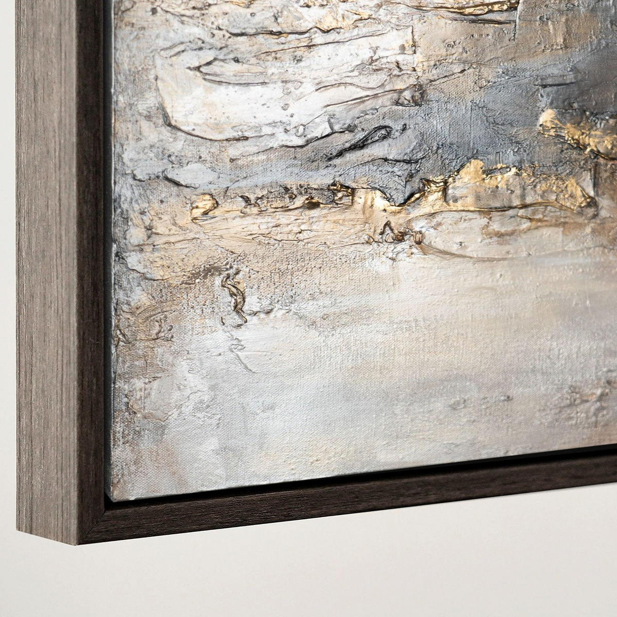GEMÄLDE Sanfter Zeitfluss II Schattenfugenrahmen Grau 120x80 cm - Grau, Holz (120/80cm) - YS-art gallery
