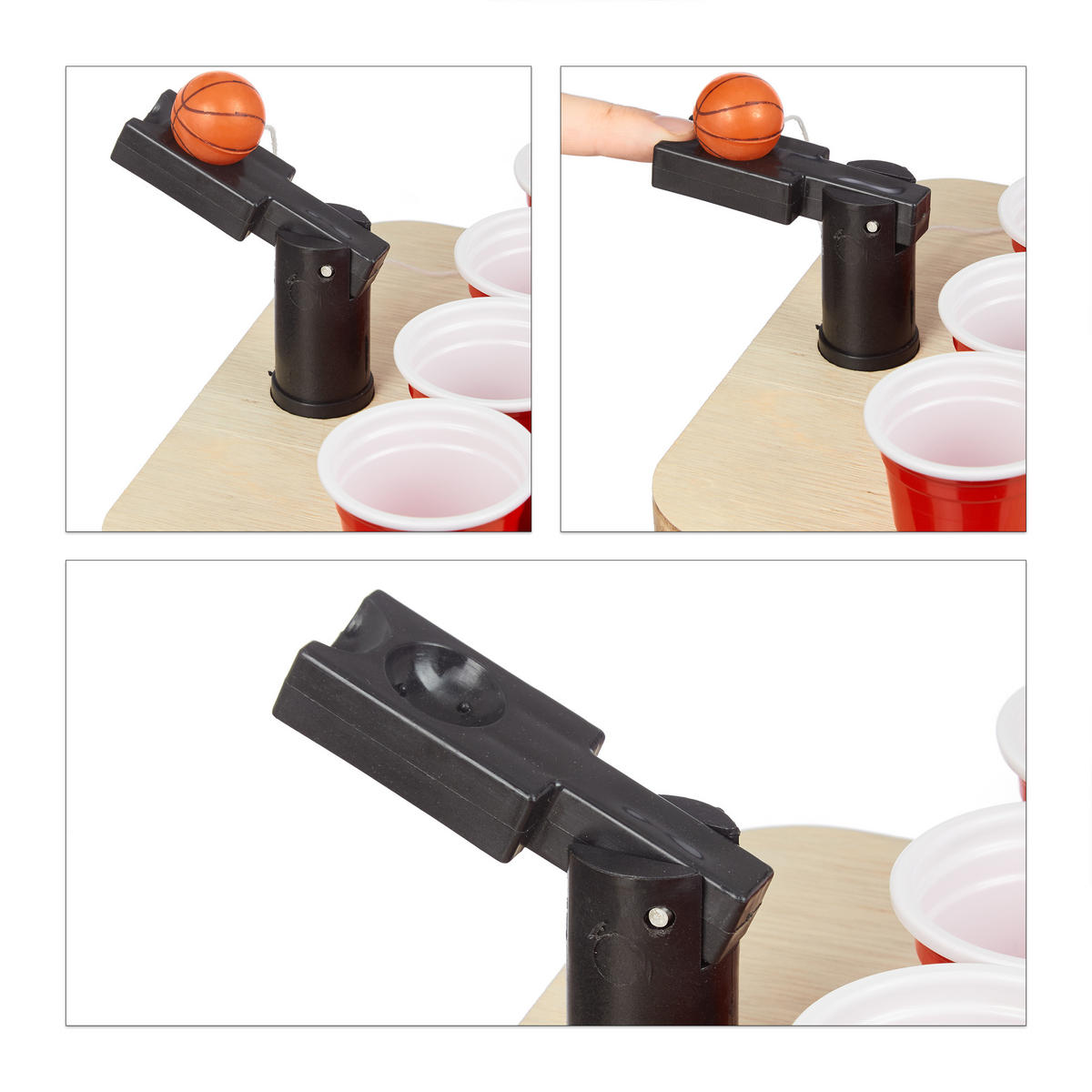 MINI Beer Pong - Multicolor, Holzwerkstoff/Kunststoff (58/20cm) - Relaxdays