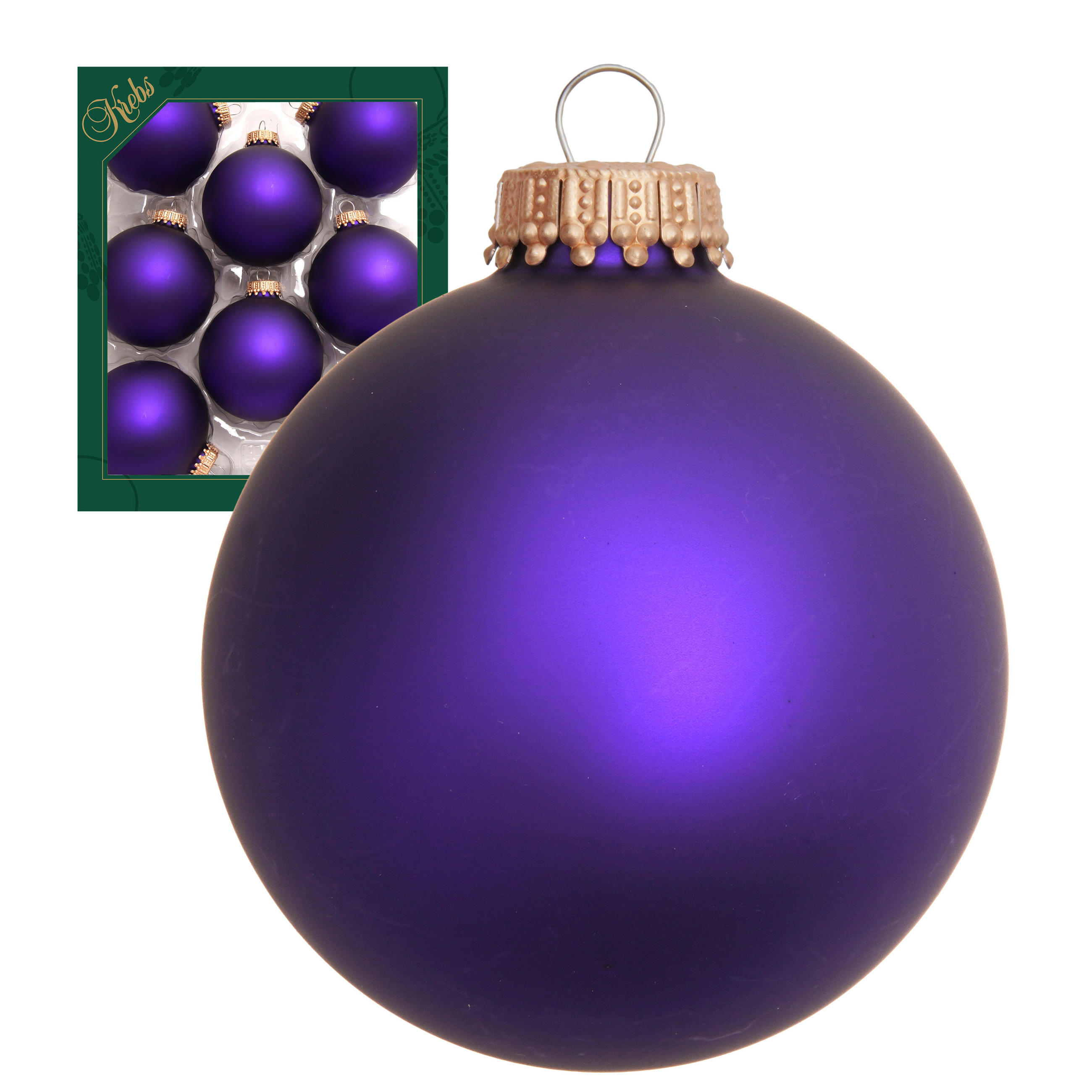 CHRISTBAUMKUGELN Uni-Design Anastasia Violett 7cm (Glas / 8 Stk.) - Violett, Glas (7/7/7cm) - Krebs Glas Lauscha