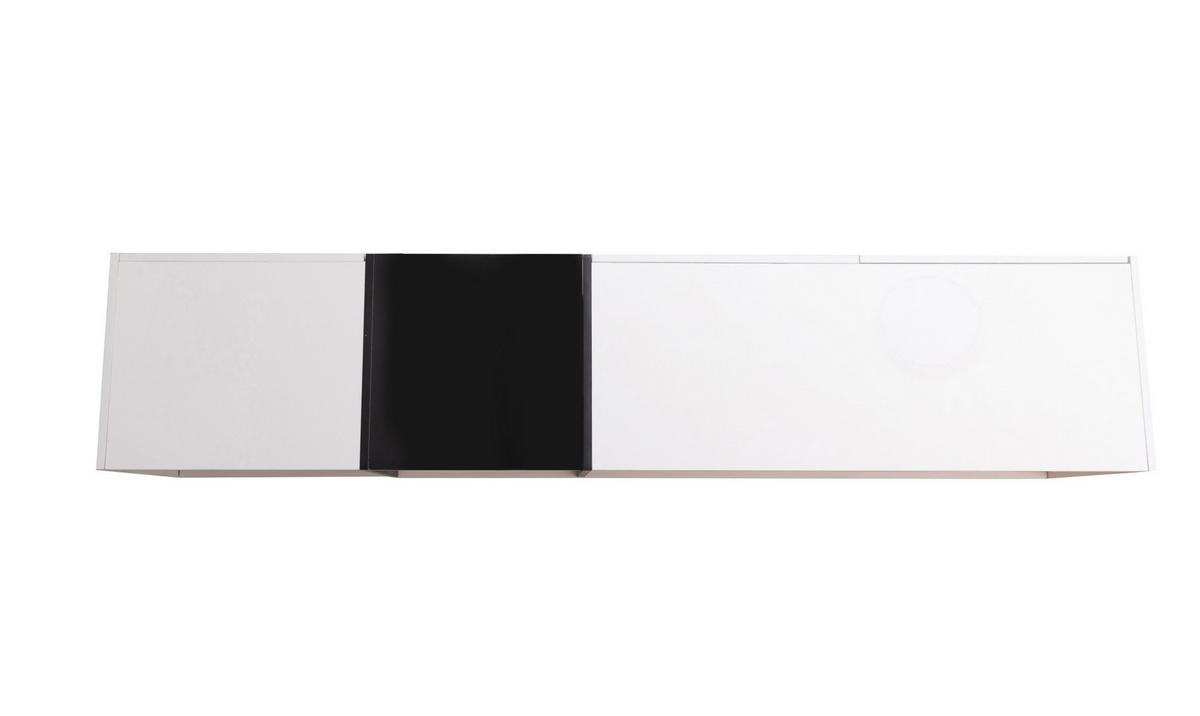 TV ormarić 190/40/42 cm bijelo-crni od iverice s visokim sjajem i 3 ladice - crna, drvni materijal (190/42/40cm) - OKWISH
