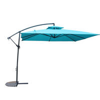 SONNENSCHIRM capri blau rund 2 95 x 2 95 cm deportiert - Blau, Metall (295/295cm) - Concept Usine