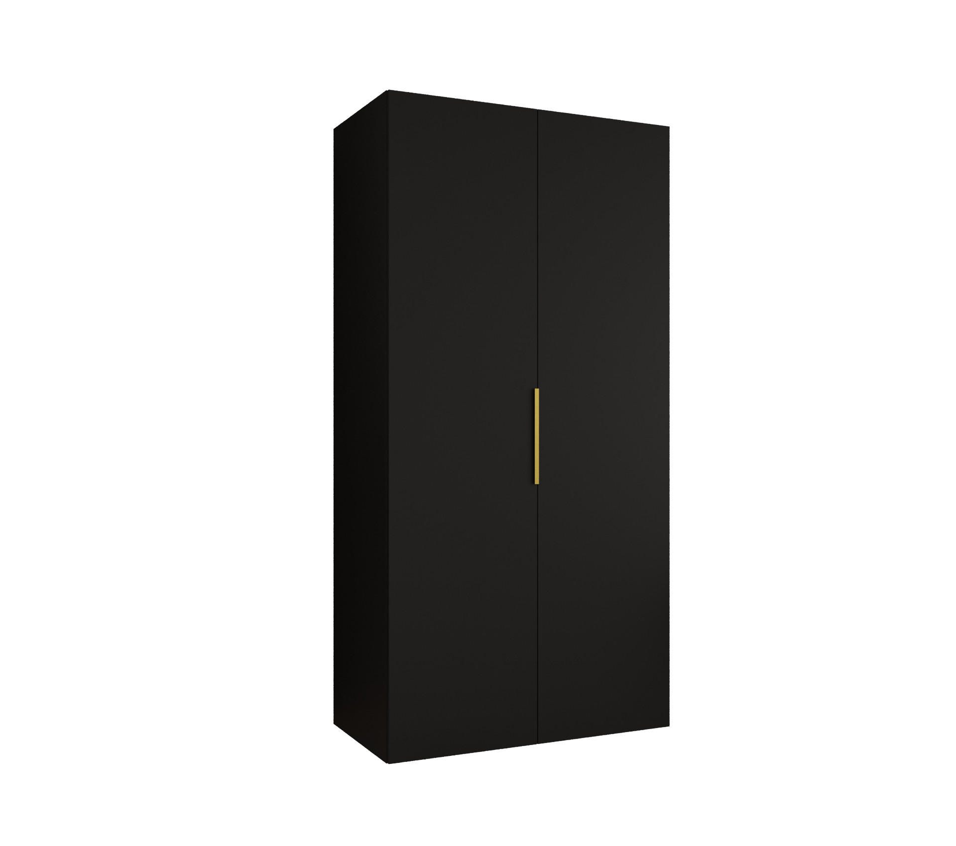 Möbel Kryspol Drehtürenschrank Schwarz, Gold 100x202x52 cm