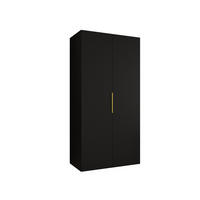 DREHTÜRENSCHRANK 202/100/52 2-türig - Goldfarben/Schwarz, Holz (100/202/52cm) - MÖBEL KRYSPOL