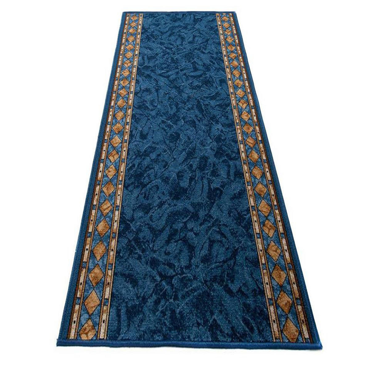 TEPPICHLÄUFER Anti-Rutsch Dunkelblau rutschfest Gummiunterlage 80/100 cm - Dunkelblau, Textil (80/100cm) - Tapiso