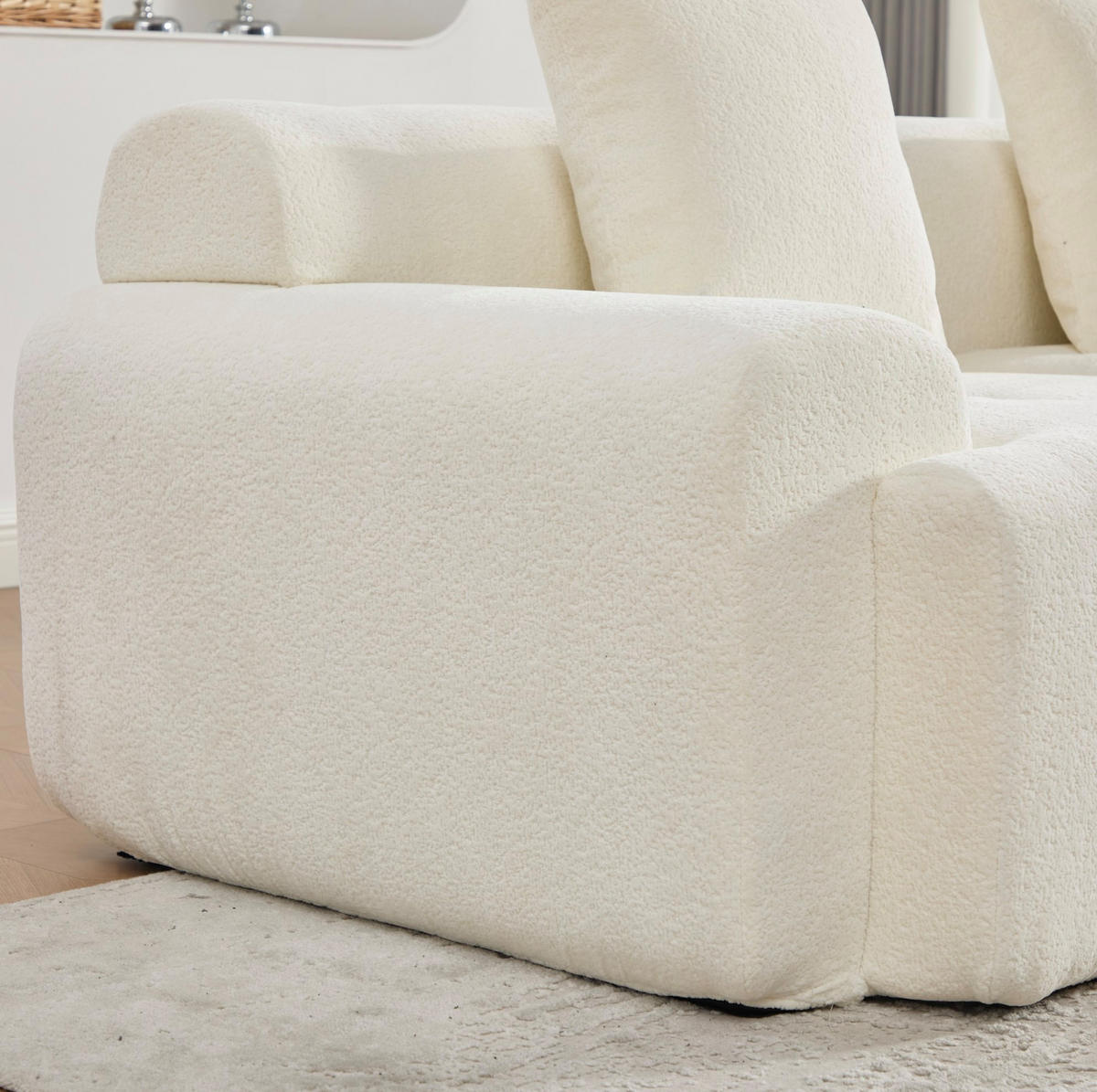 ECKSOFA 268/102/78 cm Beige aus Kordstoff modular ohne Montage - Beige, Textil (100/97cm) - OKWISH