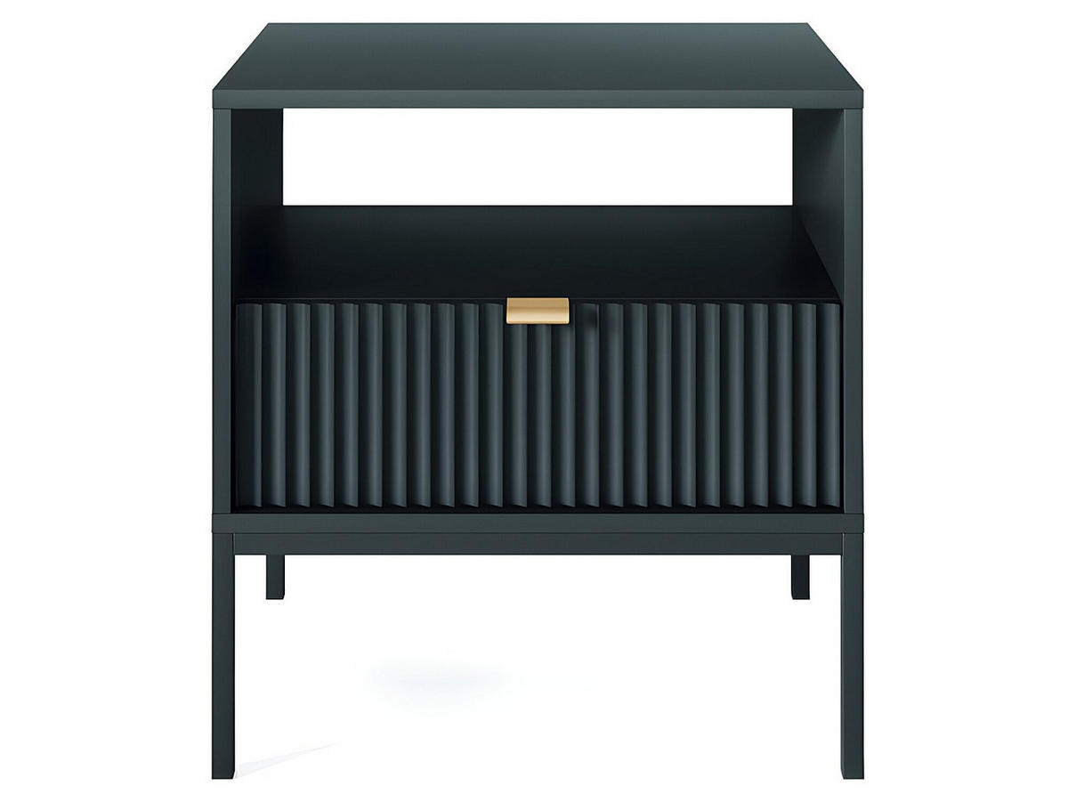 2ER-SET Nachttische mit 1 Schublade & 1 Ablage - Schwarz - LIOUBA - Schwarz, Holz (54/56/39cm) - Pascal Morabito
