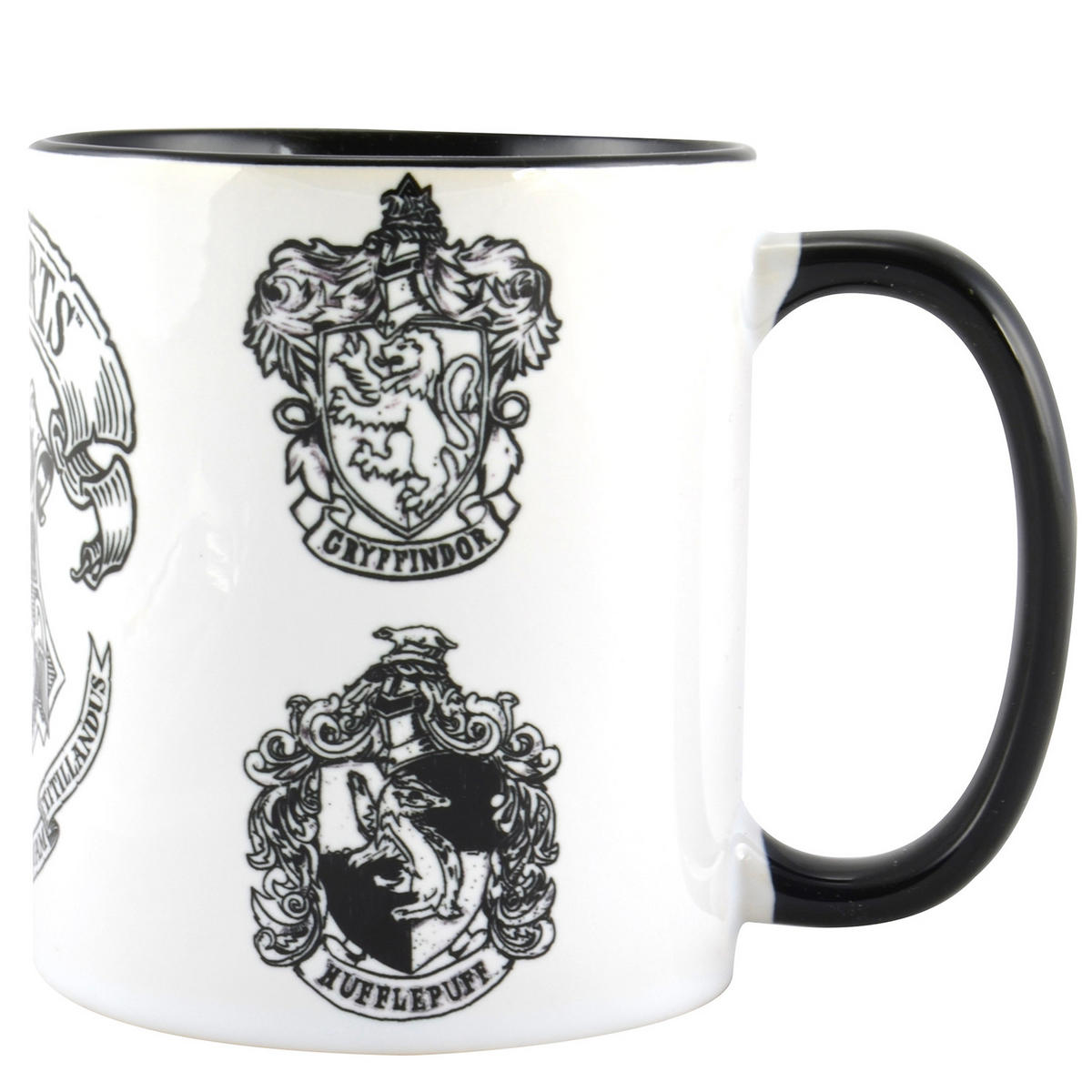 KAFFEEBECHER Harry Potter Hogwarts Wappen Weiß 320 ml - Weiß, Keramik (0.32L) - United Labels