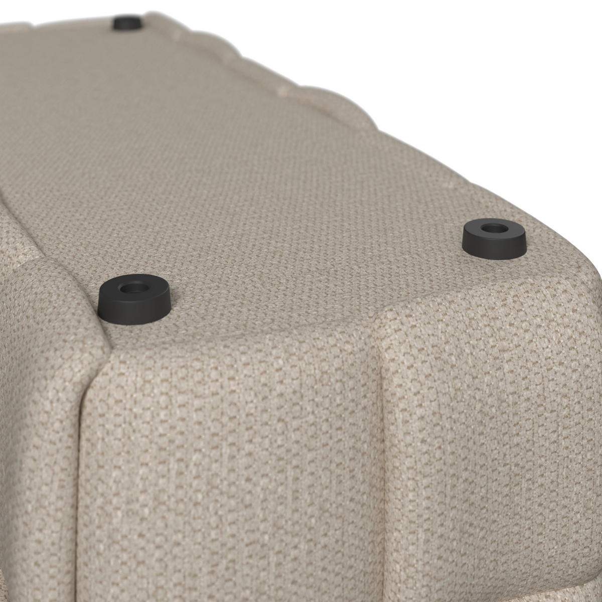 HOCKERBANK Ella Beige Bouclé Gepolstert - Creme, Holz (110/45/45cm) - Bessagi Home