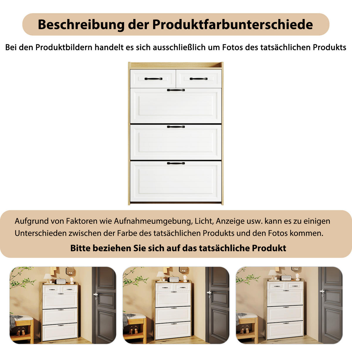 SCHUHSCHRANK drehbar 3 Klappen 2 Schubladen 80x23.5x131cm - Multicolor, Holzwerkstoff (23.5/131/80cm) - FLIEKS