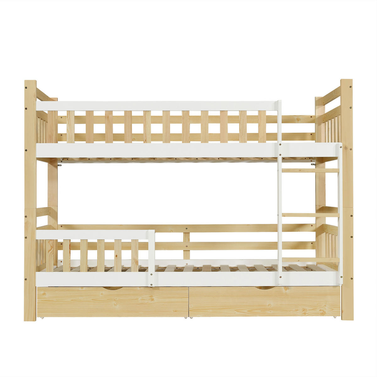 ETAGENBETT 90/200 cm teilbar in 2 Einzelbetten, DE-41774, in Natur - Naturfarben, Holzwerkstoff (90/200cm) - ComfortXL