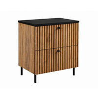 BADEZIMMERSCHRANK: Craft Eiche Gold / Platte Schwarz / Griffe Schwarz / Beine Schwarz, 60 x 46 x 73,6 cm - Eichefarben/Schwarz, Holzwerkstoff (60/73.6/46cm) - 3XE LIVING