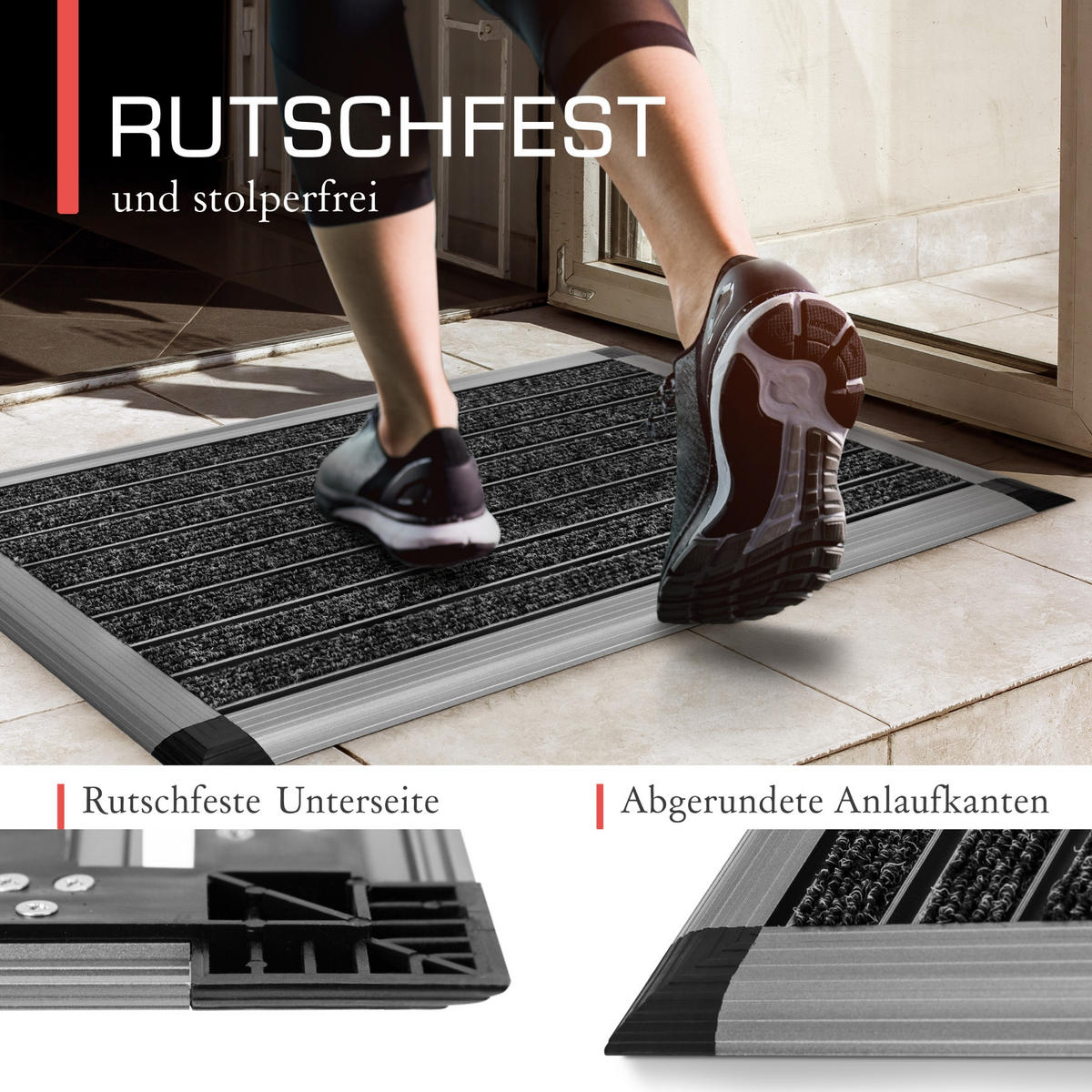 ALU-FUSSMATTE AluGant - Blaugrau, Metall (60/40cm) - BoMoe
