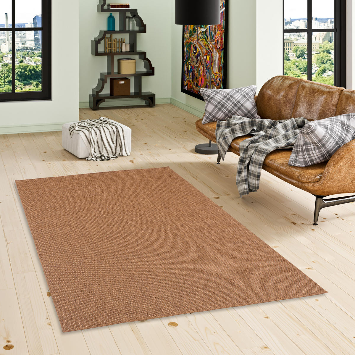 IN & OUTDOOR TEPPICH FLACHGEWEBE VALENCIA MIX - Braun, Textil (200/290cm) - Pergamon