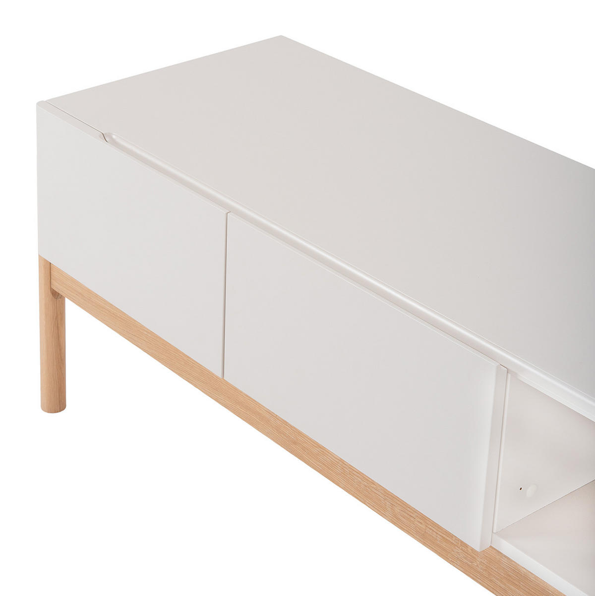 TV-LOWBOARD - Muschelweiß / Eiche Hell - Eichefarben/Weiß, Holz/Holzwerkstoff (188/55/45cm) - home24