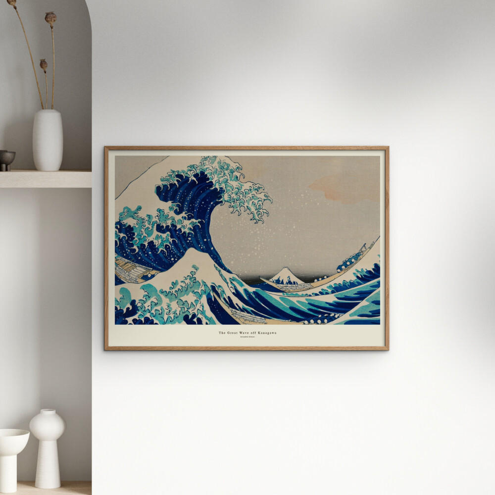 POSTER A.P. Atelier - The Great Wave off Kanagawa - Blau, Papier (70/100/0.1cm) - Poster&Frame