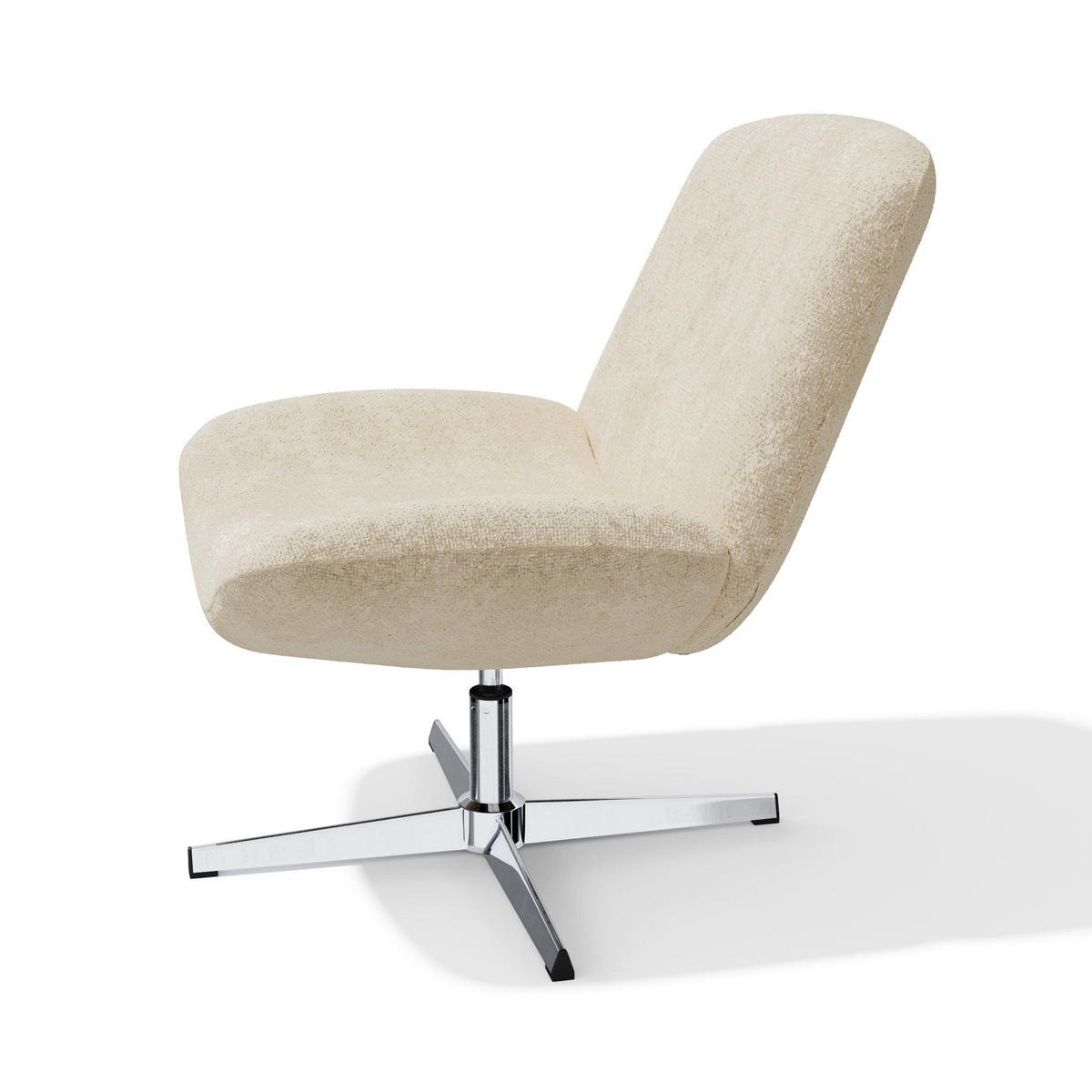 DREHSESSEL ABY Strukturierter Samt Creme 66cm - Creme, Textil (66/81/74cm) - Premium Interiors