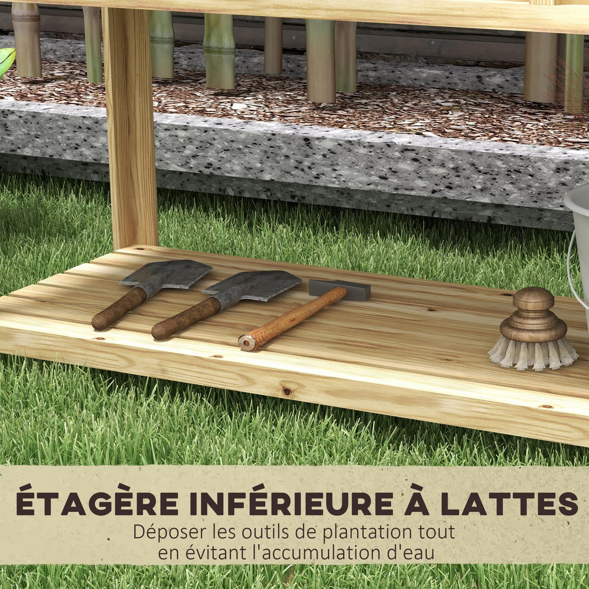 HOCHBEET DE-15997 mit herausnehmbarem Separator Holz - Naturfarben, Holzwerkstoff (115/75/46cm) - ComfortXL