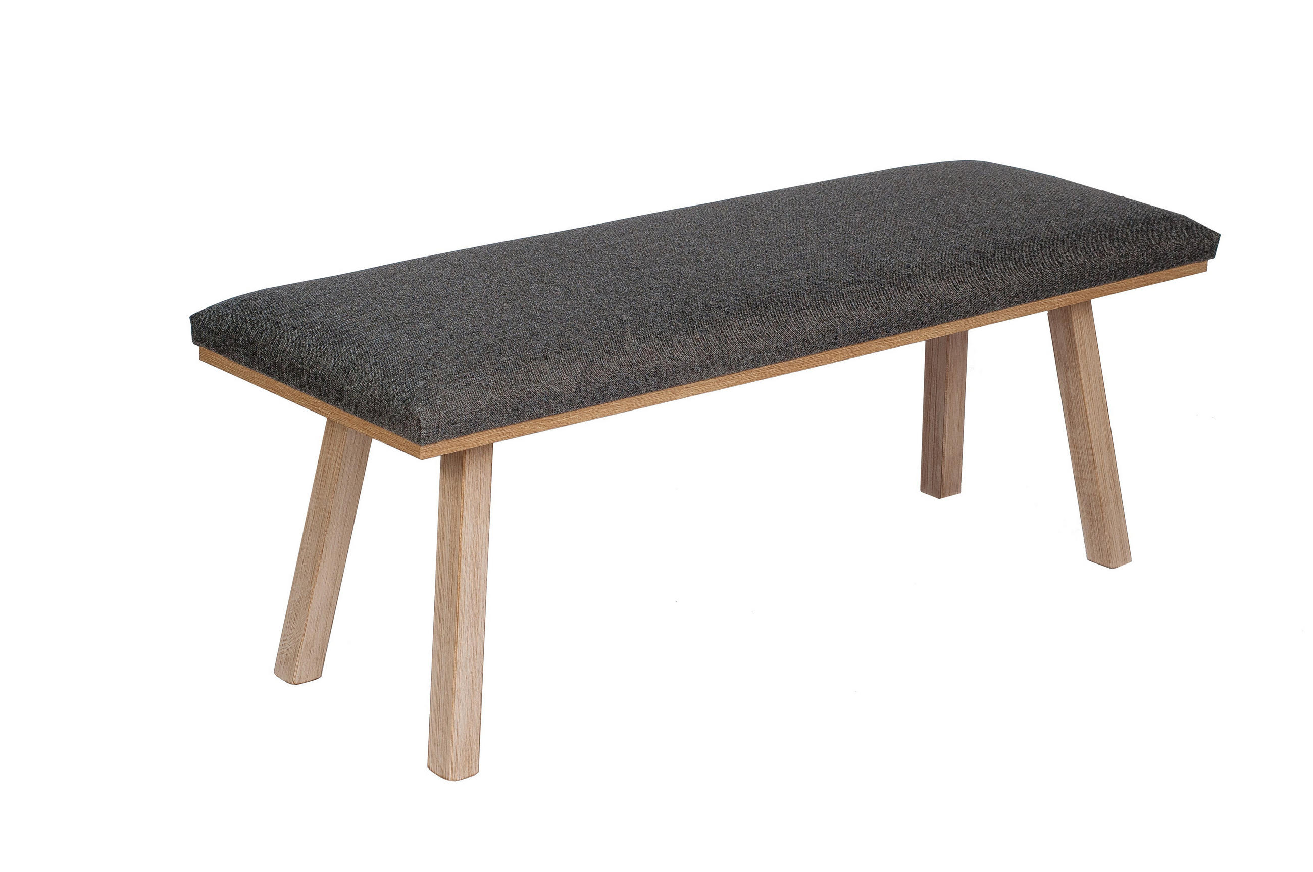 GARDEROBENBANK Die Klassische - Eichefarben/Grau, Holz/Textil (45/48/125cm) - Kundler Home