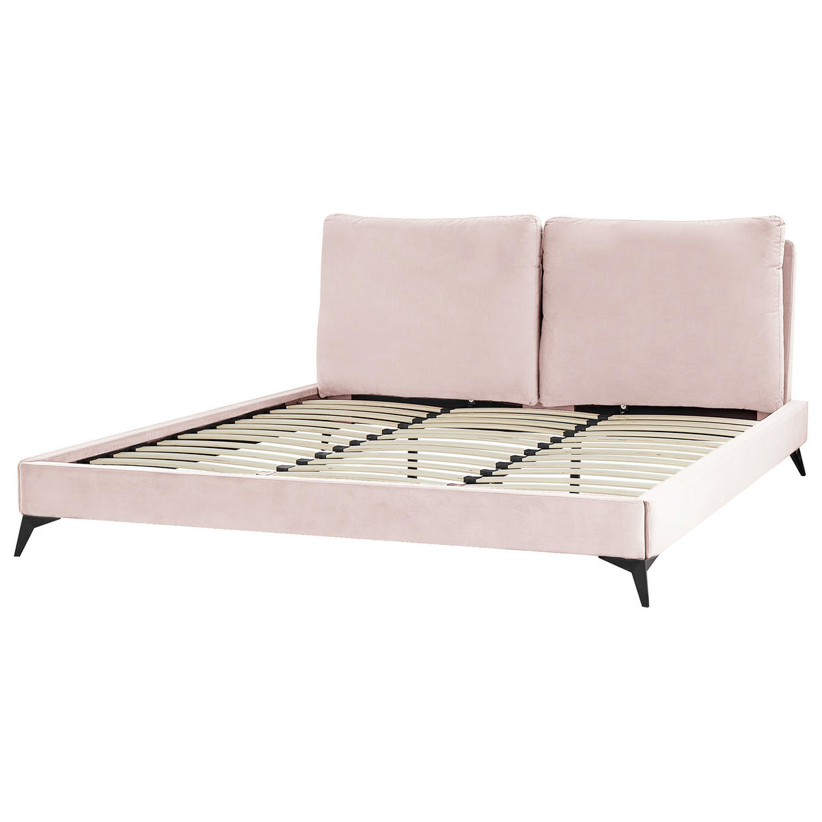 POLSTERBETT 180/200cm Pastellrosa Melle - Pink, Textil (180/200cm) - Beliani