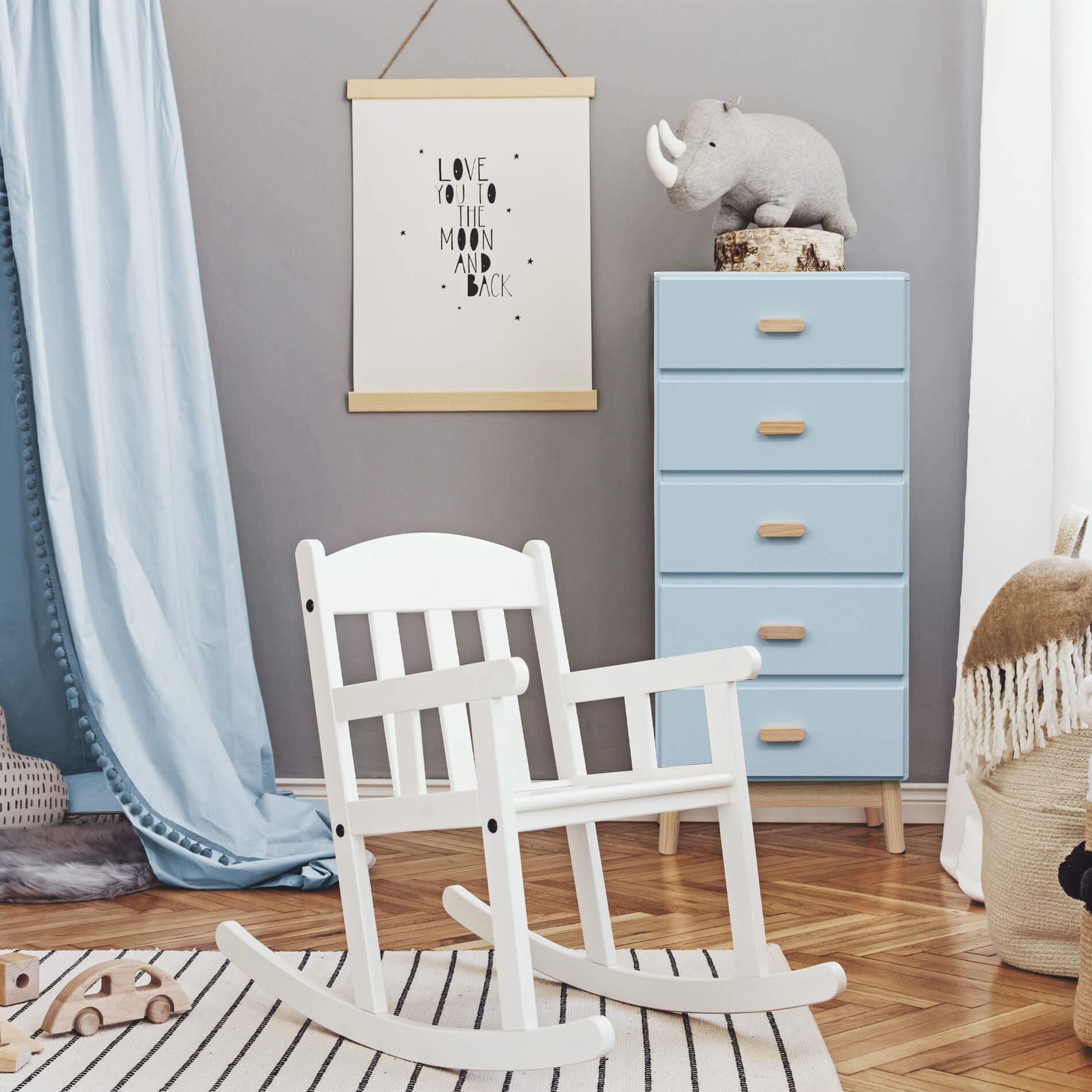 KINDERKOMMODE Hellblau 40/50/115 cm - Hellblau, Holzwerkstoff (50/115/40cm)