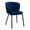 STUHL BARI gepolsterter mit Steppung - dunkelblau - Samt Velour - Schwarz/Dunkelblau, Textil/Metall (54/81/57cm) - NEW HOME