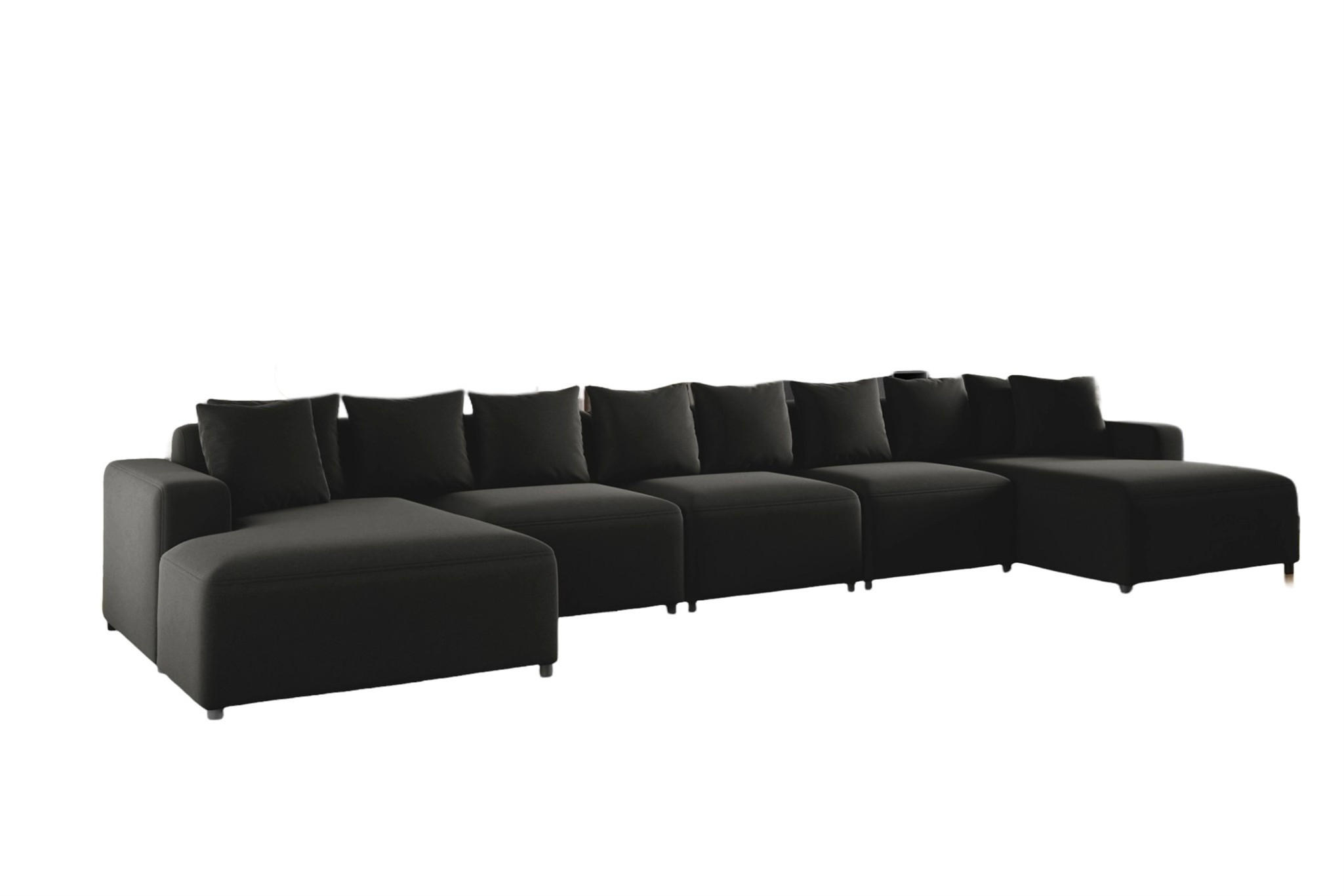 Fun Möbel Wohnlandschaft Schwarz 517x75x165 cm
