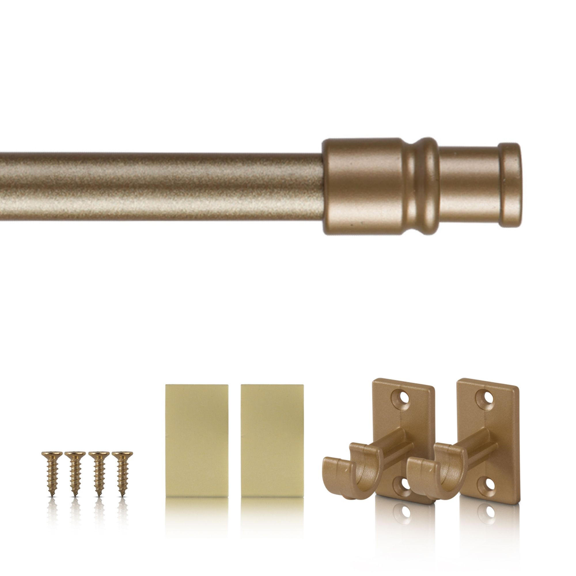 GARDINENSTANGE Gold messing matt 125-225 cm - Goldfarben, Metall (125cm) - Bestlivings