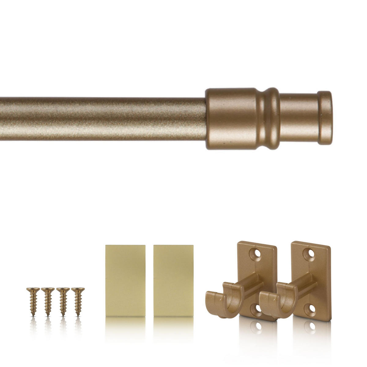 GARDINENSTANGE Gold messing matt 125-225 cm - Goldfarben, Metall (125cm) - Bestlivings