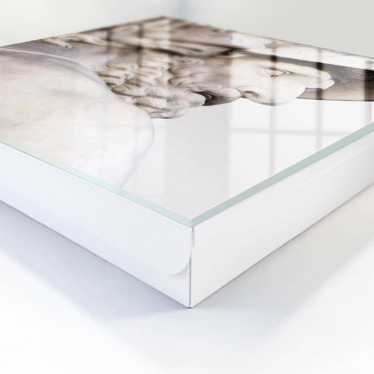 SCHLÜSSELBOX Weiß 30x30 cm – Türöffnung nach rechts - Antike Eleganz - Beige, Metall (30/30/5cm) - TULUP