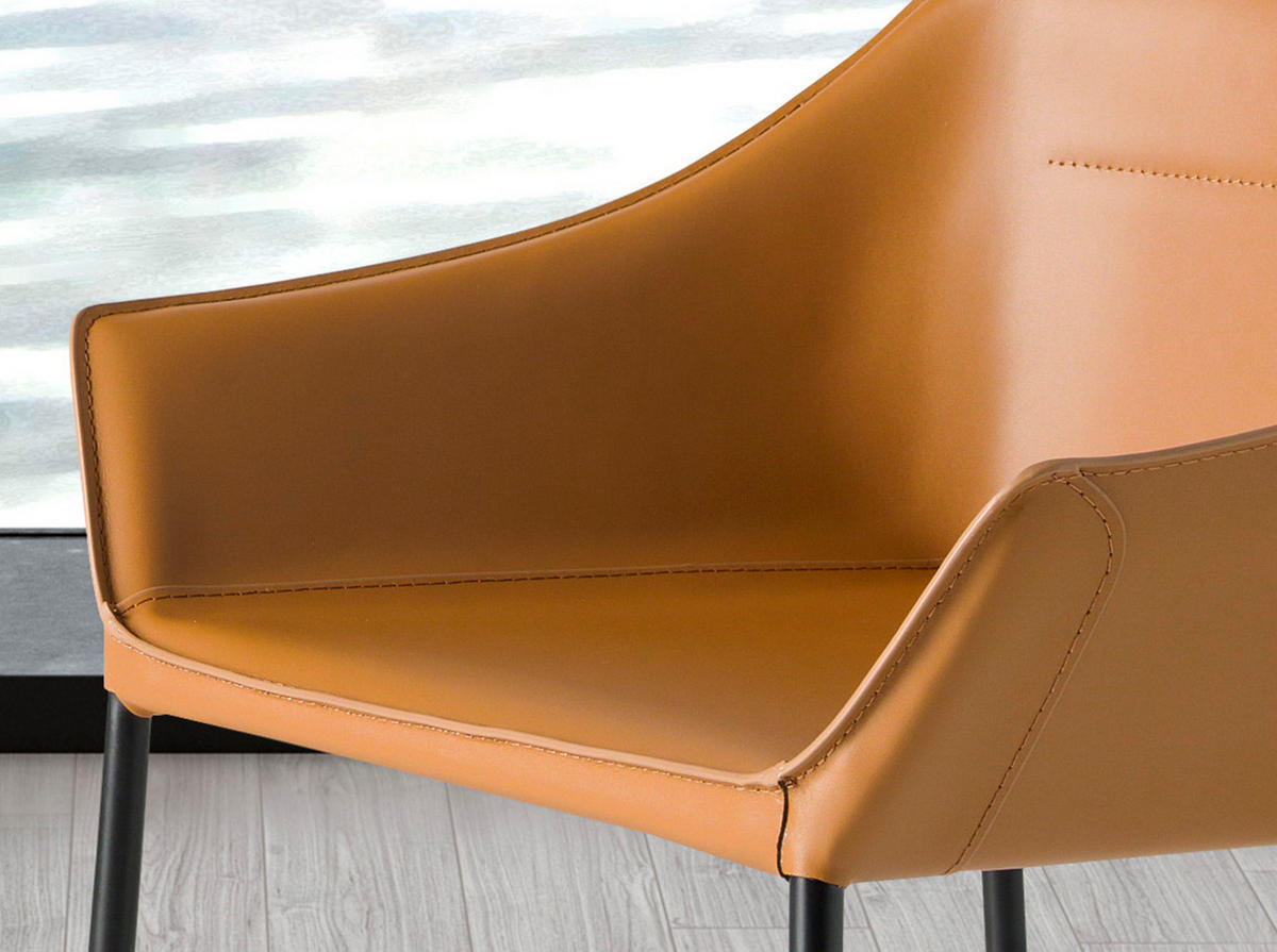 BARHOCKER Braun Schwarz 59/55/92 cm - Schwarz/Braun, Leder (59/92/55cm) - ANGEL CERDA