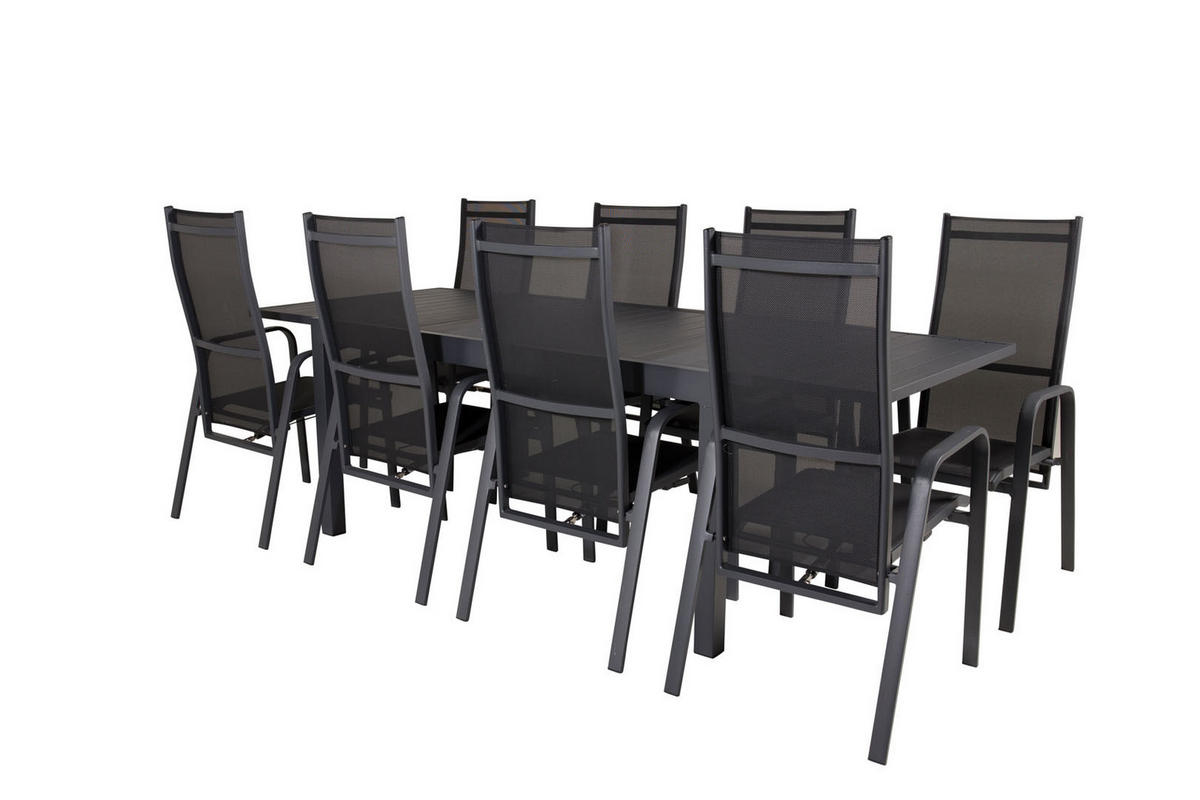 GARTENTISCHGRUPPE Schwarz - Schwarz, Holzwerkstoff - ebuy24