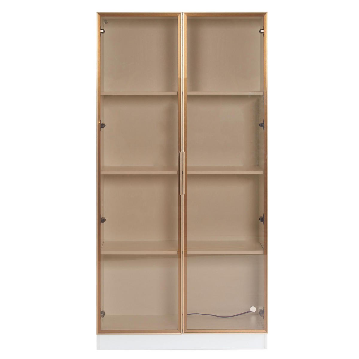 VITRINE 80/40/160 cm weiß aus Spanplatte mit LED-Beleuchtung - Weiß, Holzwerkstoff (80/160/40cm) - OKWISH