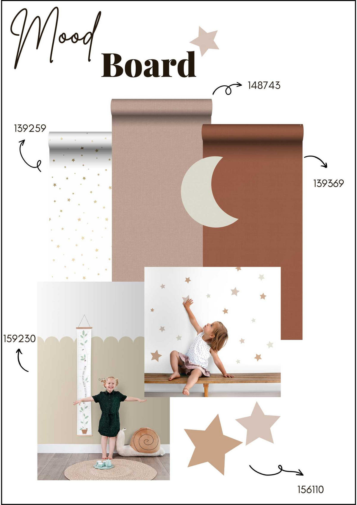 WANDTATTOO Sternenhimmel 33 x 47.5 cm - Terracotta, Papier (33/47.5/47.5cm) - ESTAhome
