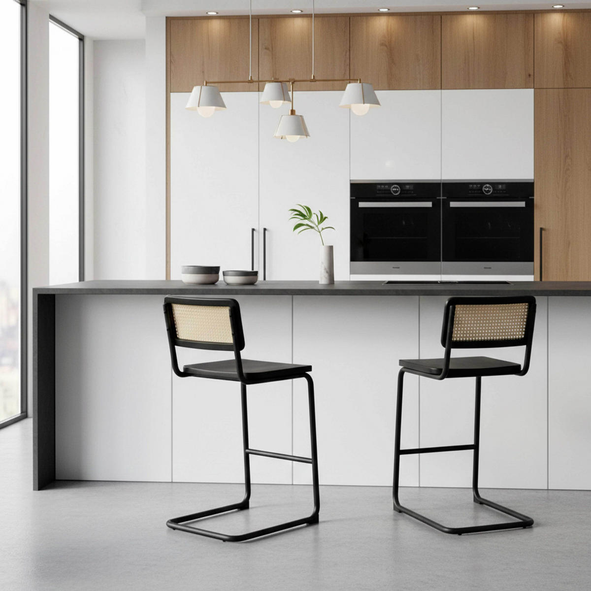 STUHL 2-tlg., Schwarz - Schwarz, Holz (55/96/45cm) - Oviala