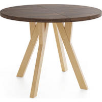 ESSTISCH Avero runder ausziehbarer, Eiche Sonoma dunkelbraun 90-190/90/77 cm - Hellbraun/Eichefarben, Holz/Holzwerkstoff (90/90/77cm) - WFL GROUP