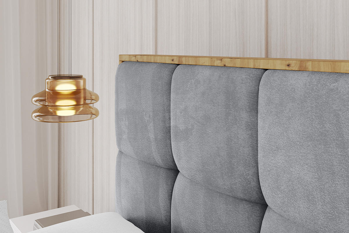 POLSTERBETT mit Bettkasten, Fußteil und Lattenrost, Boxbett ohne Matratze - ENZO7-Z 140x200 Grau - Grau, Holzwerkstoff/Textil (140/200cm) - ALTDECOR