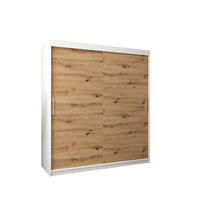 SCHWEBETÜRENSCHRANK 200/180/62 2-türig - Silberfarben/Eiche Artisan, Holz/Kunststoff (180/200/62cm) - Abiks Möbel