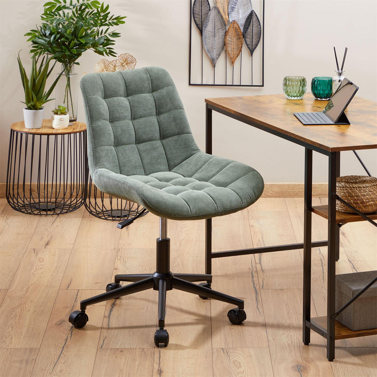 DREHSTUHL VASILO grün - Grün, Textil (54/80/61cm) - IDIMEX