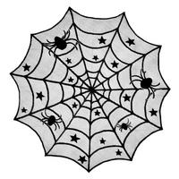 TISCHDECKE Spinnennetz Halloween Dekoration 182.9 x 102 cm - Schwarz, Textil (182.9/102/1.5cm)