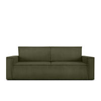 SCHLAFSOFA NAPI in Pet Friendly Cord-Stoff, oliv - Schwarz/Olivgrün, Textil (228/89/101cm) - KONSIMO®