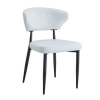 ESSZIMMERSTUHL ergonomisch 2er-Set Weiß mit schwarzen Metallbeinen - Weiß, Metall (45/80/50cm) - Meubliv