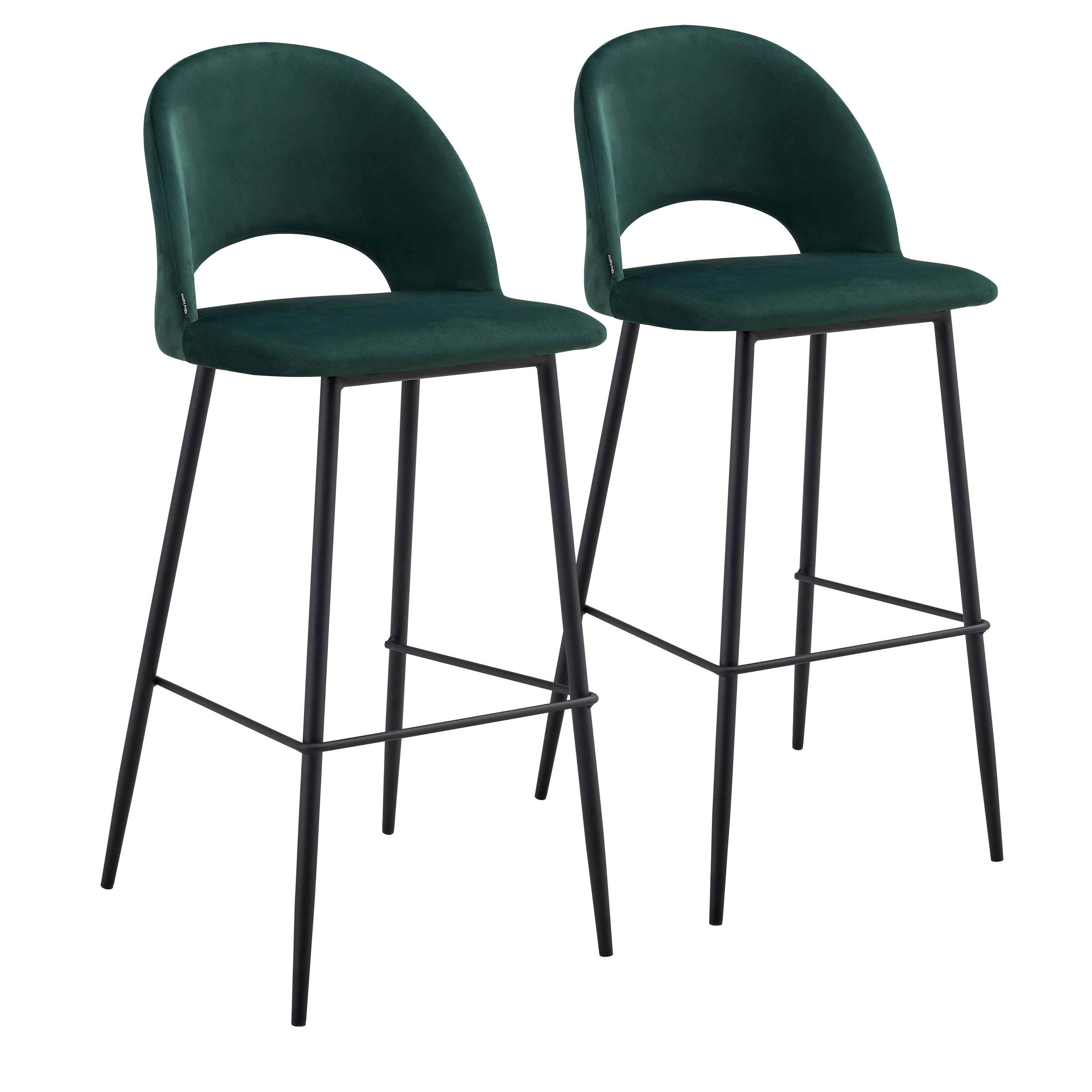 BARHOCKER 2-tlg., Grün - Grün, Metall (44/103/51cm) - Oviala