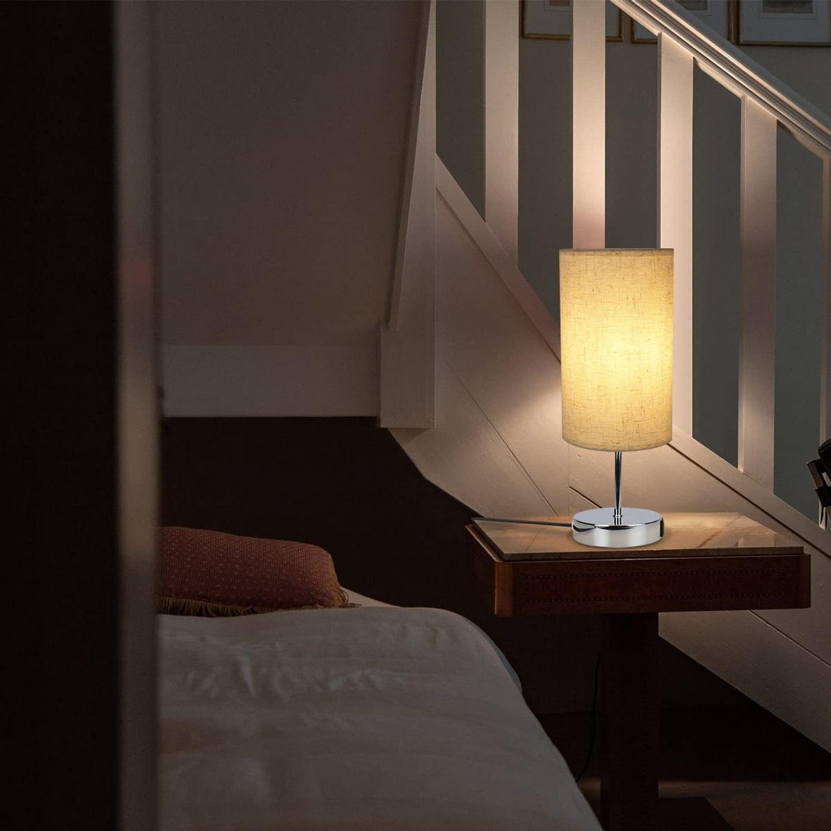 TISCHLAMPE Elowen 14/12/24 cm - Silberfarben, Metall (14/12/24cm) - ZMH