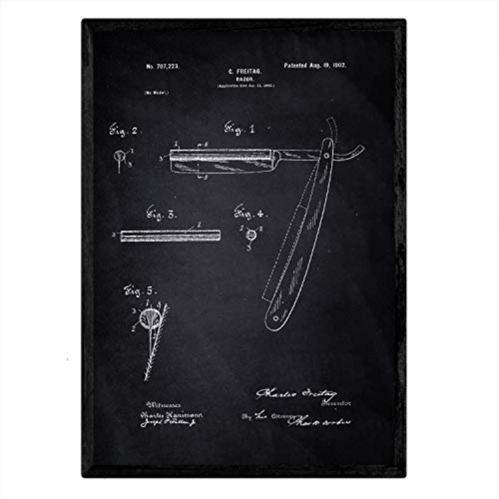 POSTER Rasiermesser Patent A3 Rahmenlos - Klar, Papier (29.7/5/42cm) - Nacnic