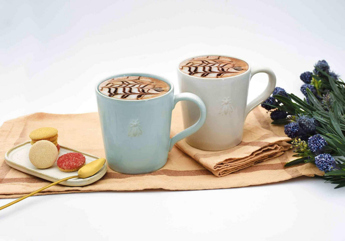 HENKELBECHER Biene blau 520 ml 2er Set - Blau, Keramik (0.52L) - La Rochère