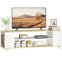 TV-LOWBOARD Weiß/Natur 120/40/38,5 cm, mit Rollen, Wandmontage möglich - Weiß, Holzwerkstoff (120/38.5/40cm) - PANGIVO